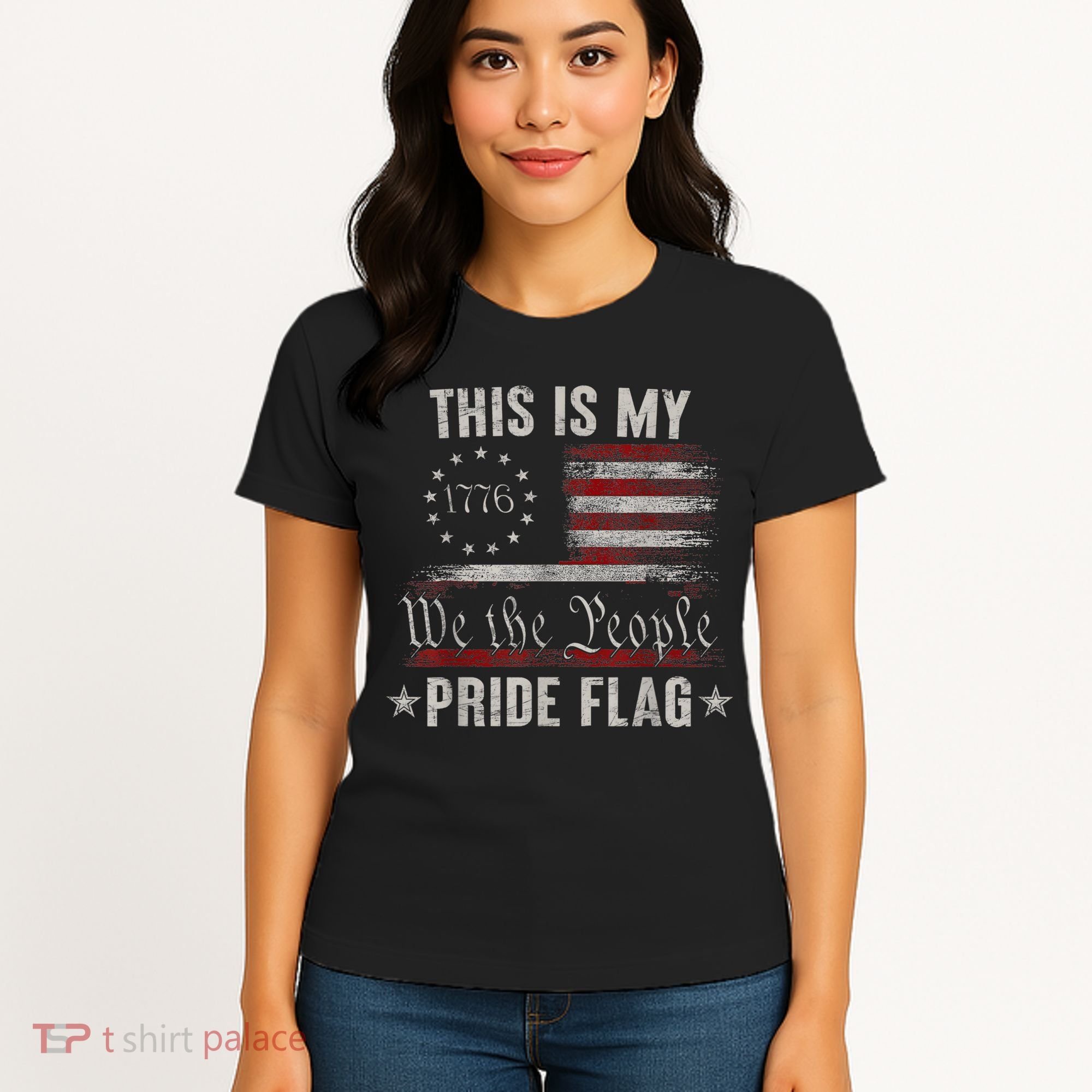 This Is My Pride Flag 1776 American 4th Of July Patriotic Women's T-Shirt