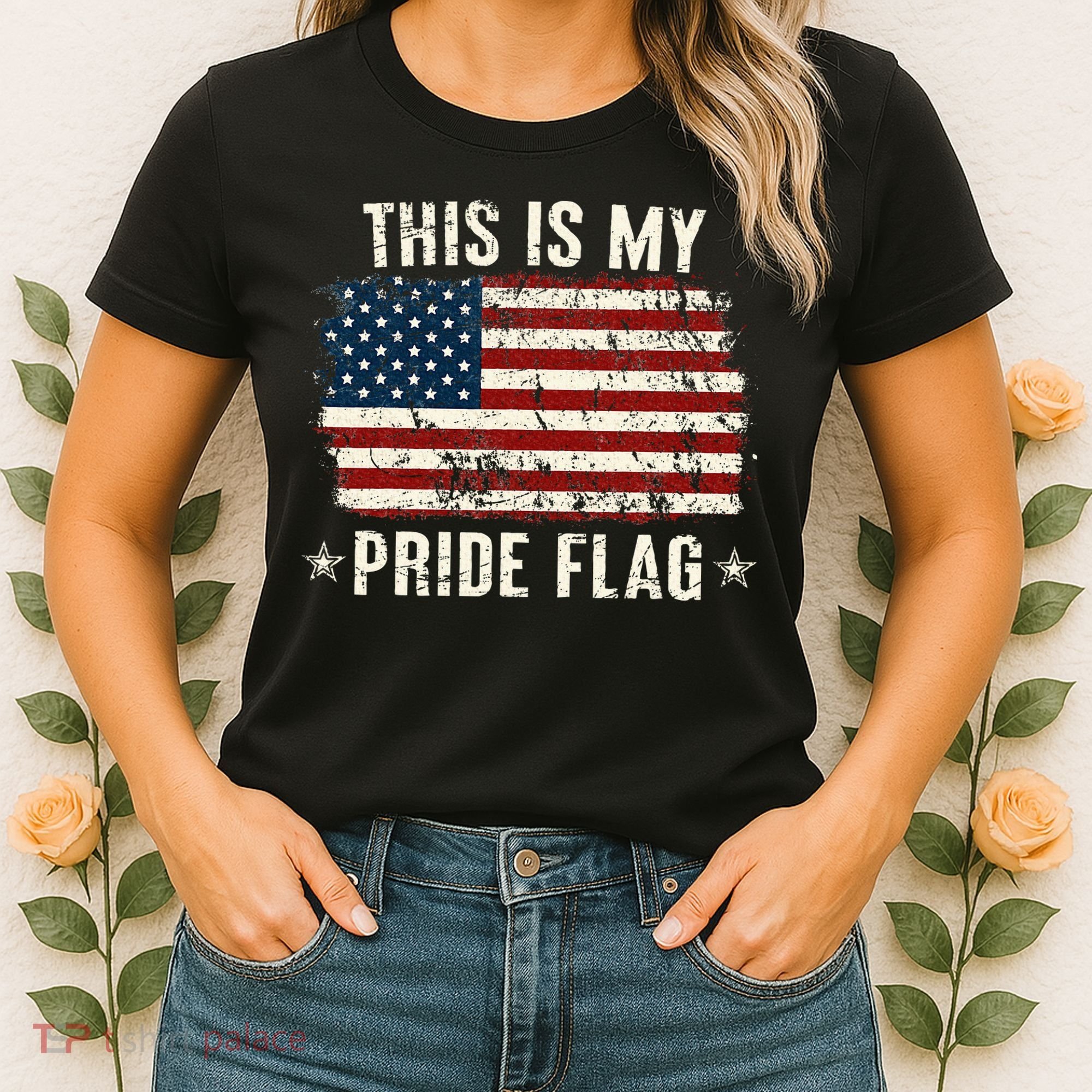 This Is My Pride Flag Usa American 4th Of July Patriotic Women's T-Shirt