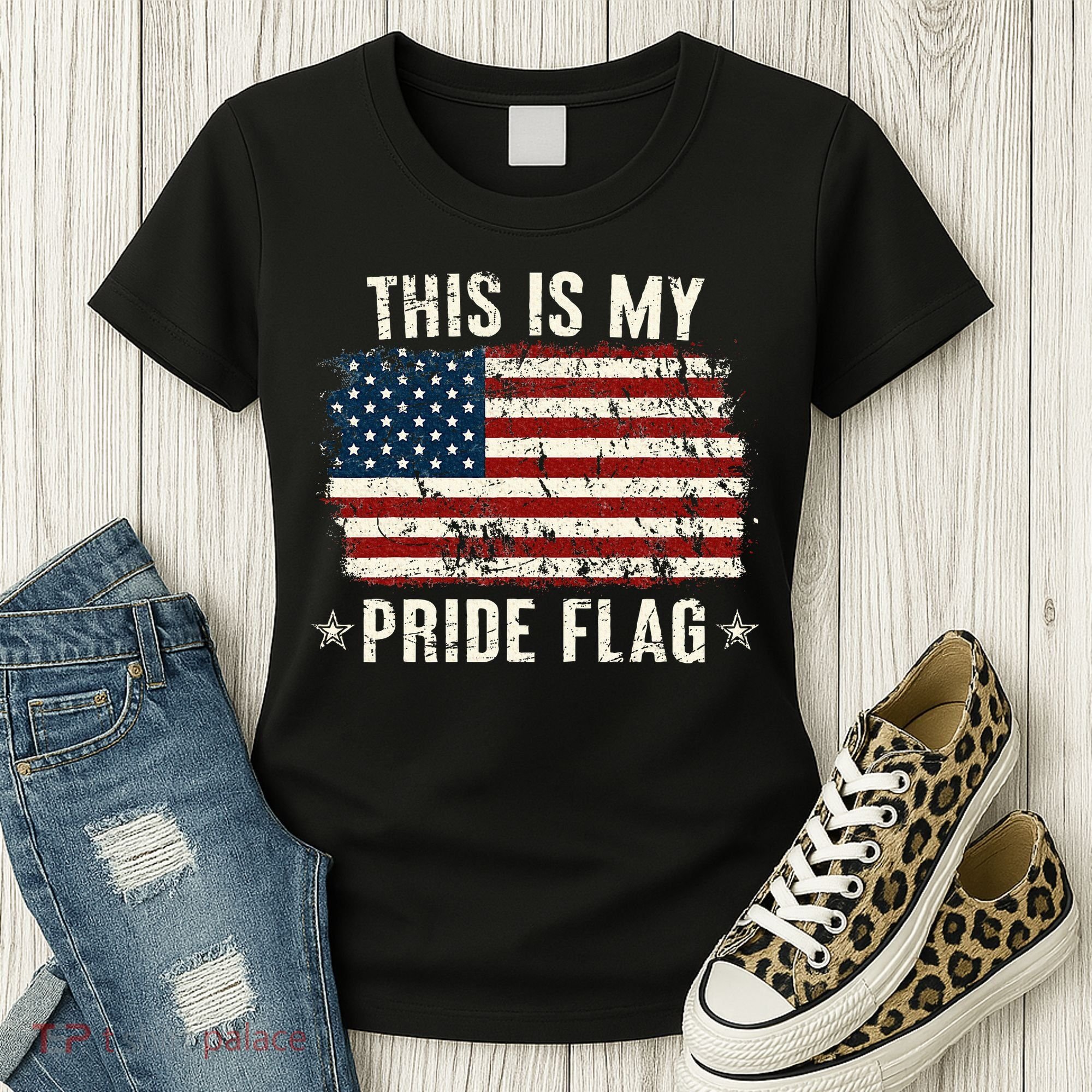 This Is My Pride Flag Usa American 4th Of July Patriotic Women's T-Shirt