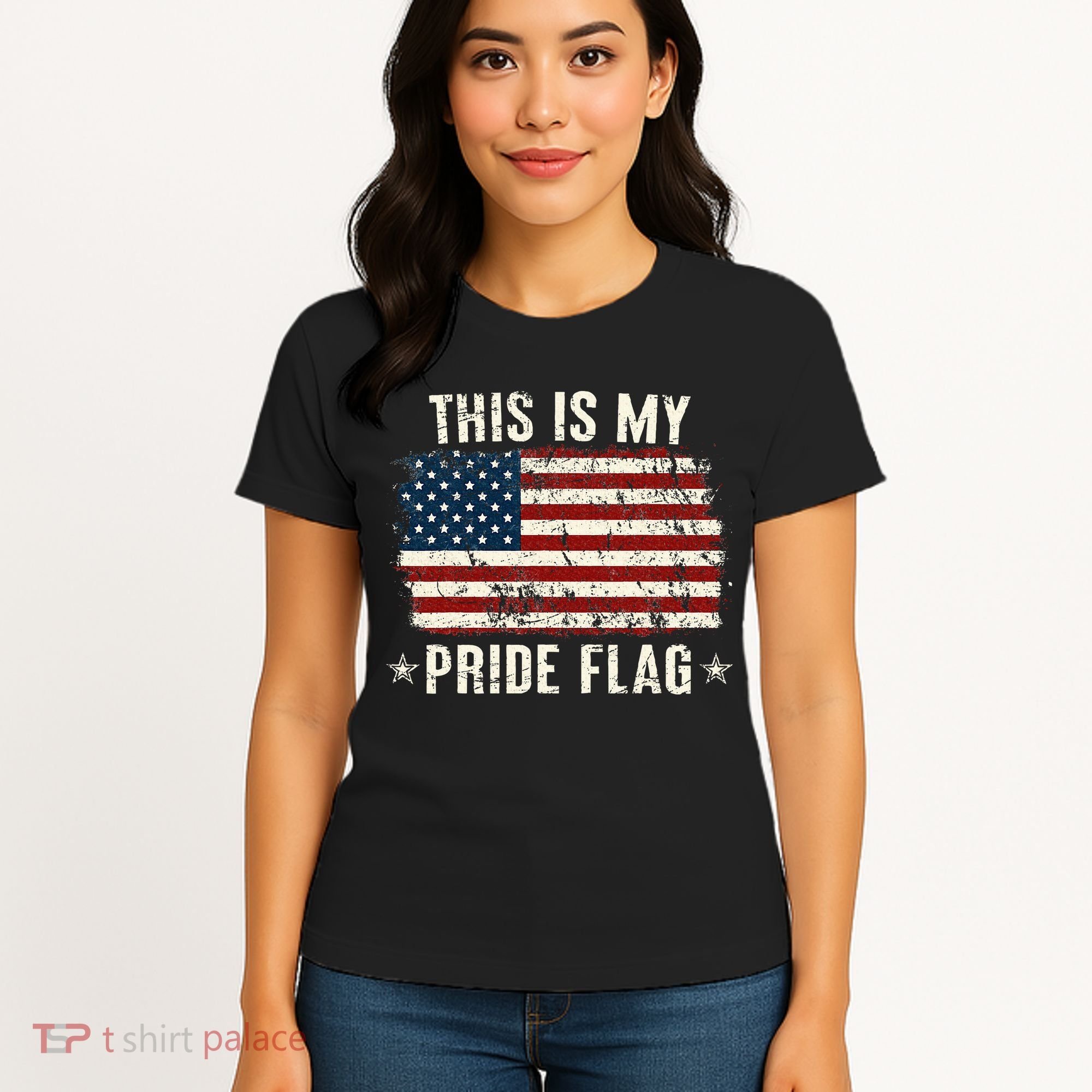 This Is My Pride Flag Usa American 4th Of July Patriotic Women's T-Shirt