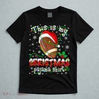 This Is My Christmas Pajama Football lovers Xmas Lights T-Shirt thumb 5