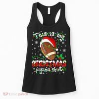 This Is My Christmas Pajama Football lovers Xmas Lights Women's Tank Top thumb 0