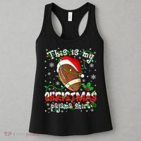 This Is My Christmas Pajama Football lovers Xmas Lights Women's Tank Top thumb 3