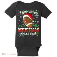This Is My Christmas Pajama Football lovers Xmas Lights Baby Bodysuit thumb 0