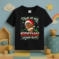 This Is My Christmas Pajama Football lovers Xmas Lights Toddler T-Shirt thumb 3
