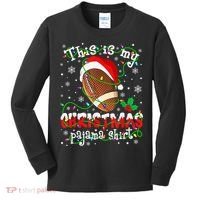 This Is My Christmas Pajama Football lovers Xmas Lights Kids Long Sleeve Shirt thumb 0