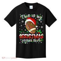 This Is My Christmas Pajama Football lovers Xmas Lights Kids T-Shirt thumb 0