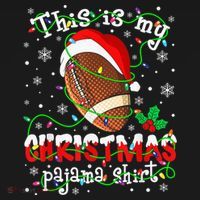This Is My Christmas Pajama Football lovers Xmas Lights Kids T-Shirt thumb 4