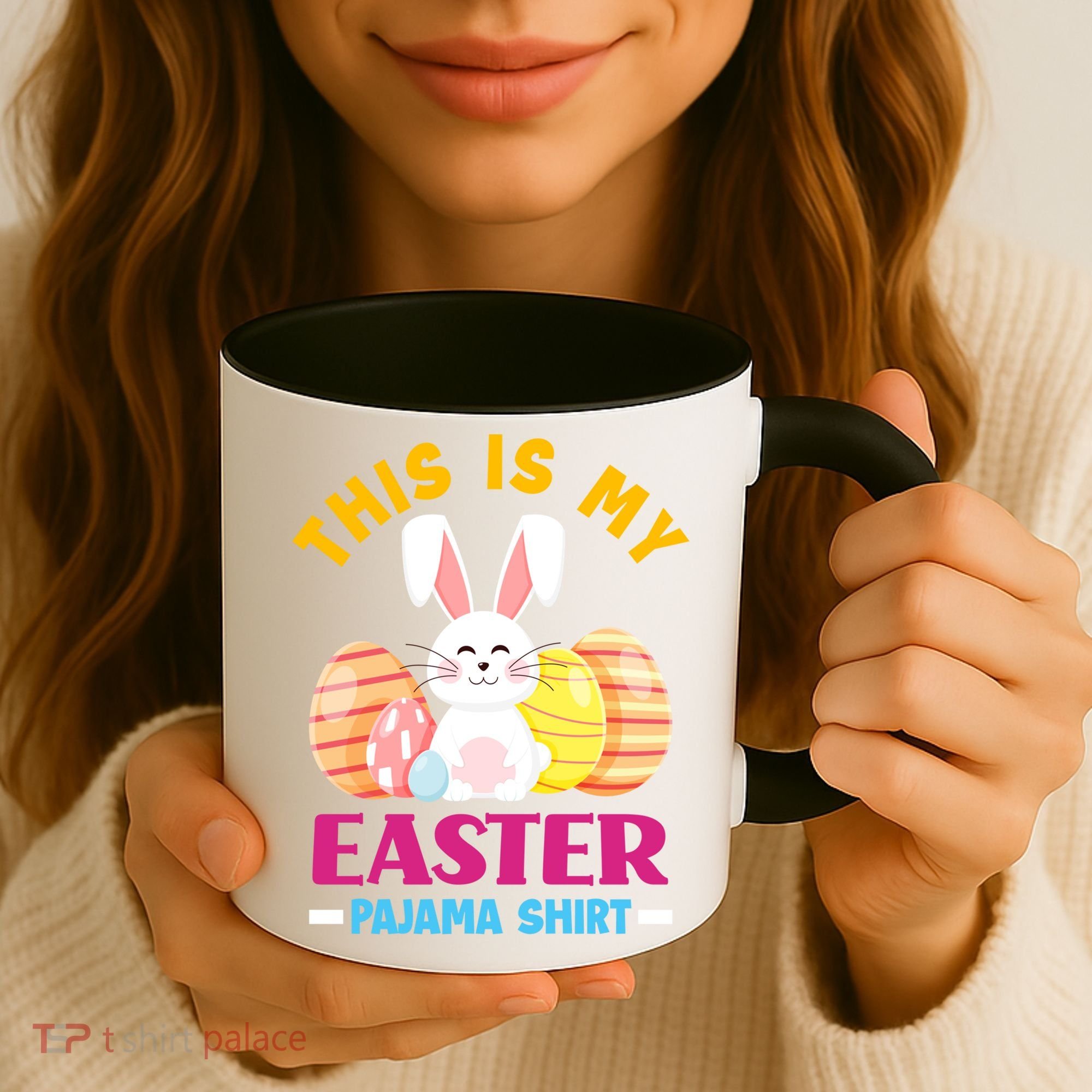 This Is My Easter Pajama Funny Gift Cute Easter Bunny Easter Eggs Gift Coffee Mug