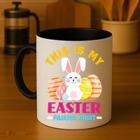 This Is My Easter Pajama Funny Gift Cute Easter Bunny Easter Eggs Gift Coffee Mug thumb 4