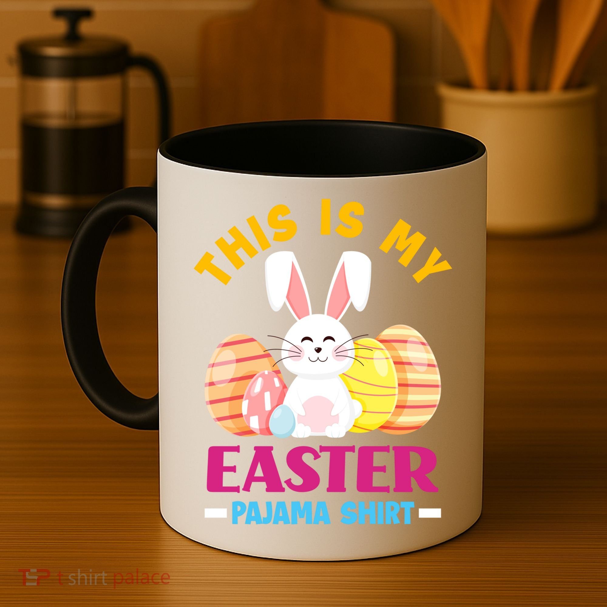 This Is My Easter Pajama Funny Gift Cute Easter Bunny Easter Eggs Gift Coffee Mug