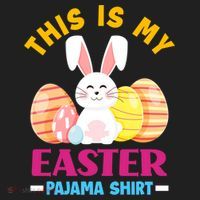 This Is My Easter Pajama Funny Gift Cute Easter Bunny Easter Eggs Gift Hat thumb 2