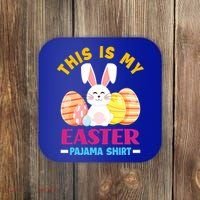 This Is My Easter Pajama Funny Gift Cute Easter Bunny Easter Eggs Gift Coaster thumb 0