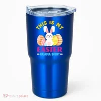 This Is My Easter Pajama Funny Gift Cute Easter Bunny Easter Eggs Gift Tumbler thumb 0