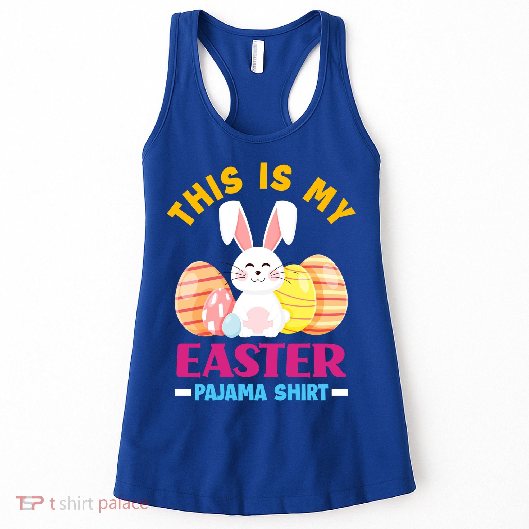 This Is My Easter Pajama Funny Gift Cute Easter Bunny Easter Eggs Gift Women's Tank Top