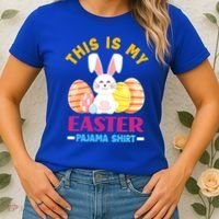 This Is My Easter Pajama Funny Gift Cute Easter Bunny Easter Eggs Gift Women's T-Shirt thumb 2