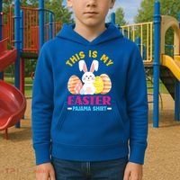 This Is My Easter Pajama Funny Gift Cute Easter Bunny Easter Eggs Gift Kids Hoodie thumb 2