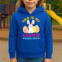 This Is My Easter Pajama Funny Gift Cute Easter Bunny Easter Eggs Gift Kids Hoodie thumb 3