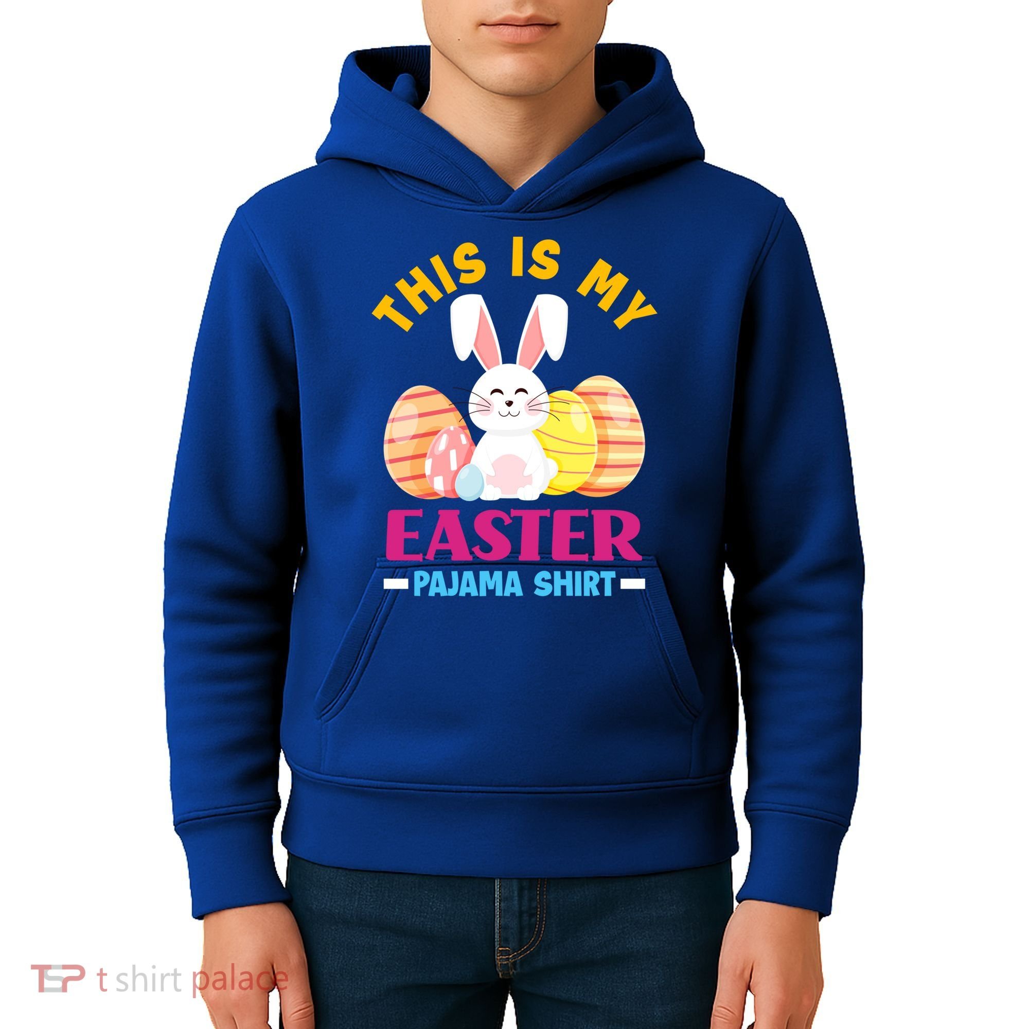 This Is My Easter Pajama Funny Gift Cute Easter Bunny Easter Eggs Gift Kids Hoodie