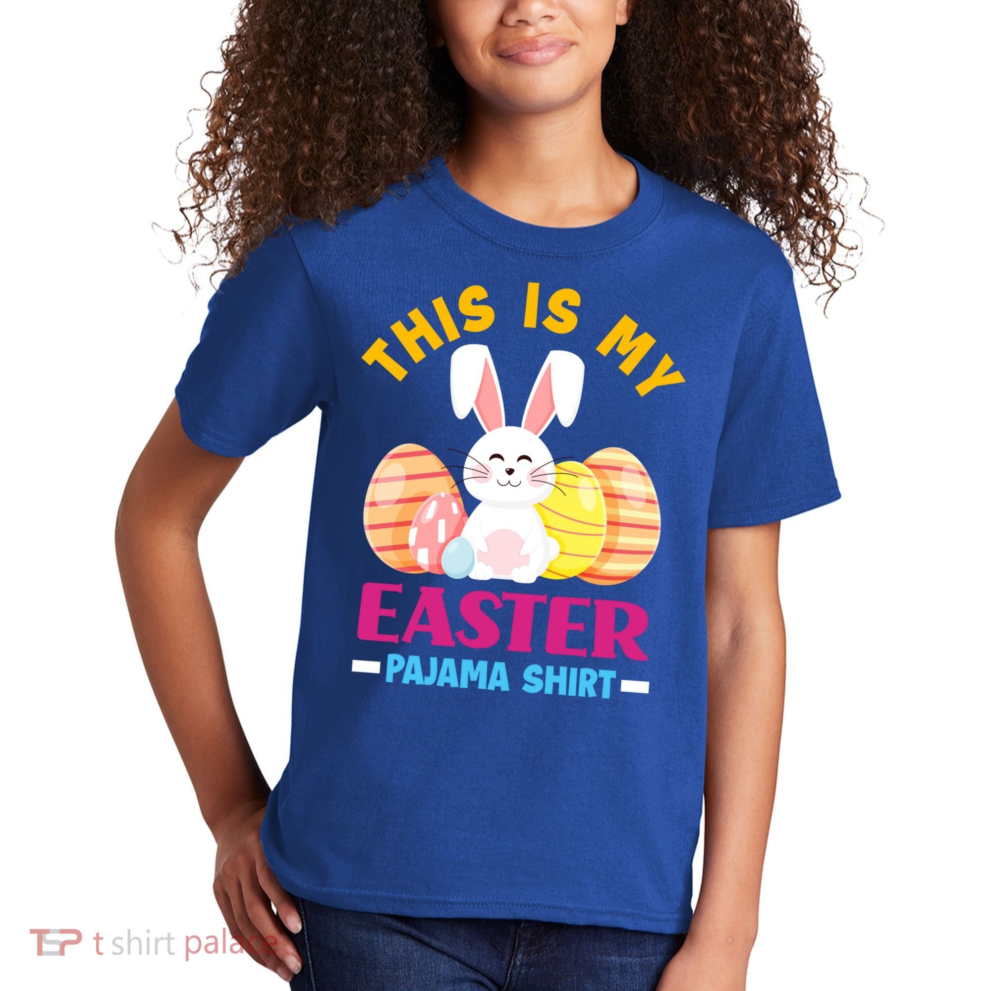 This Is My Easter Pajama Funny Gift Cute Easter Bunny Easter Eggs Gift Kids T-Shirt