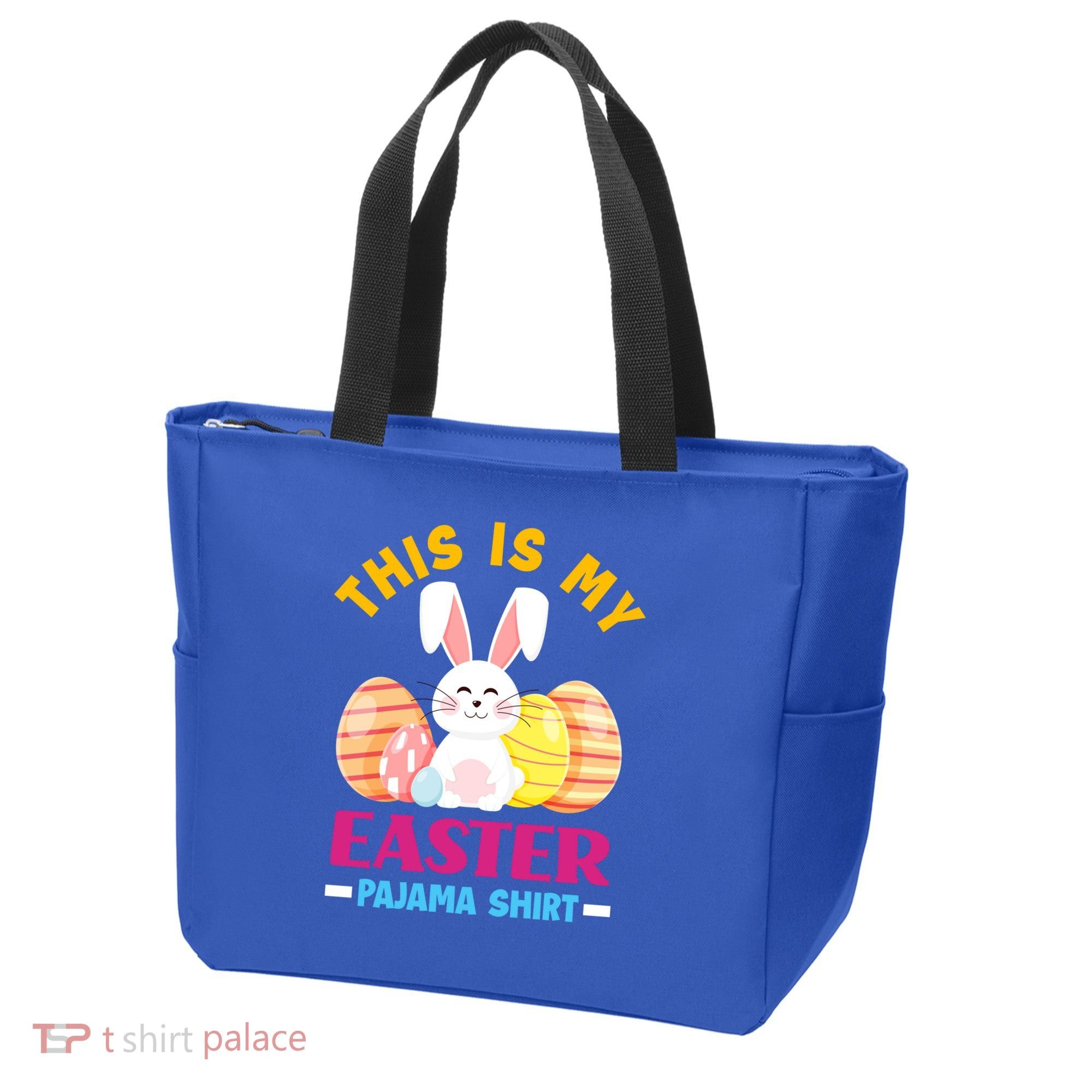 This Is My Easter Pajama Funny Gift Cute Easter Bunny Easter Eggs Gift Tote Bag