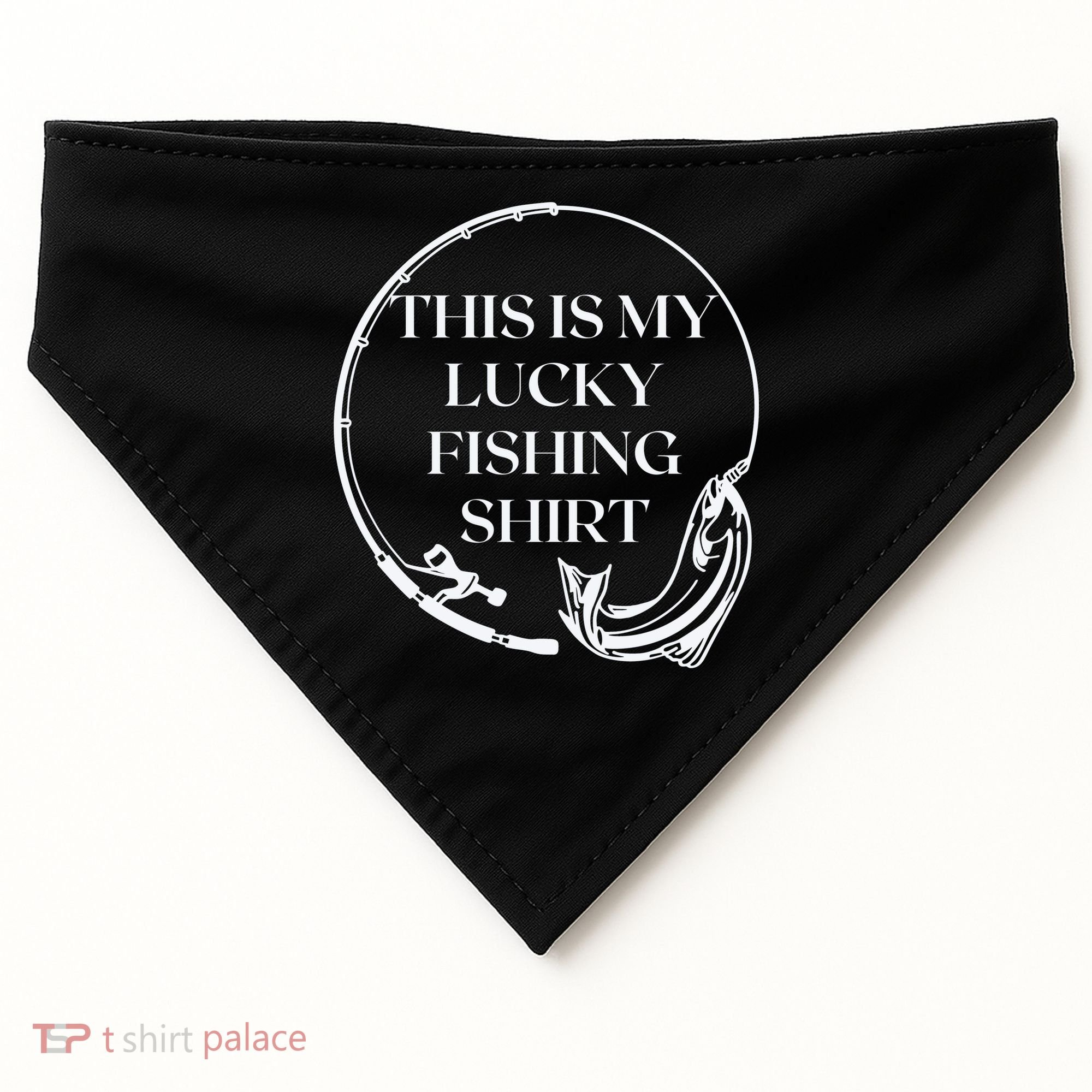 This Is My Lucky Fishing Shirt USA-Made Doggie Bandana