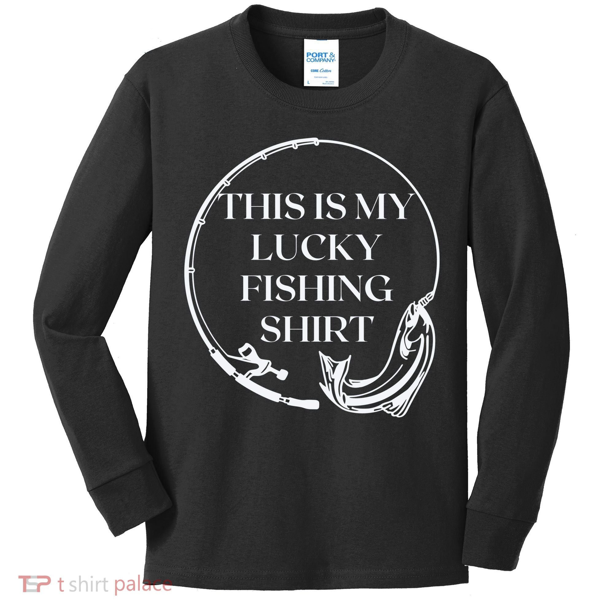 This Is My Lucky Fishing Shirt Kids Long Sleeve Shirt