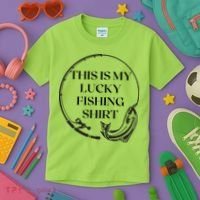 This Is My Lucky Fishing Shirt Kids T-Shirt thumb 3