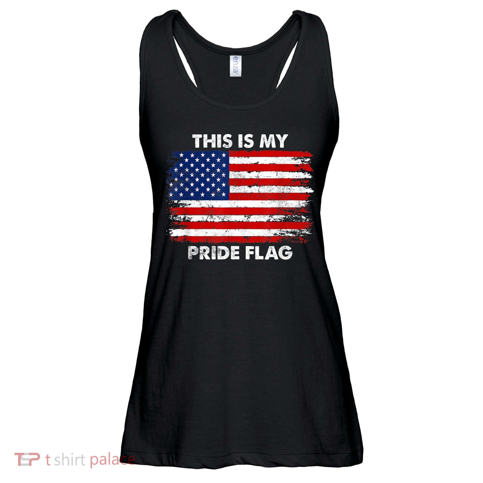 This Is My Pride Flag USA American Ladies Essential Flowy Tank