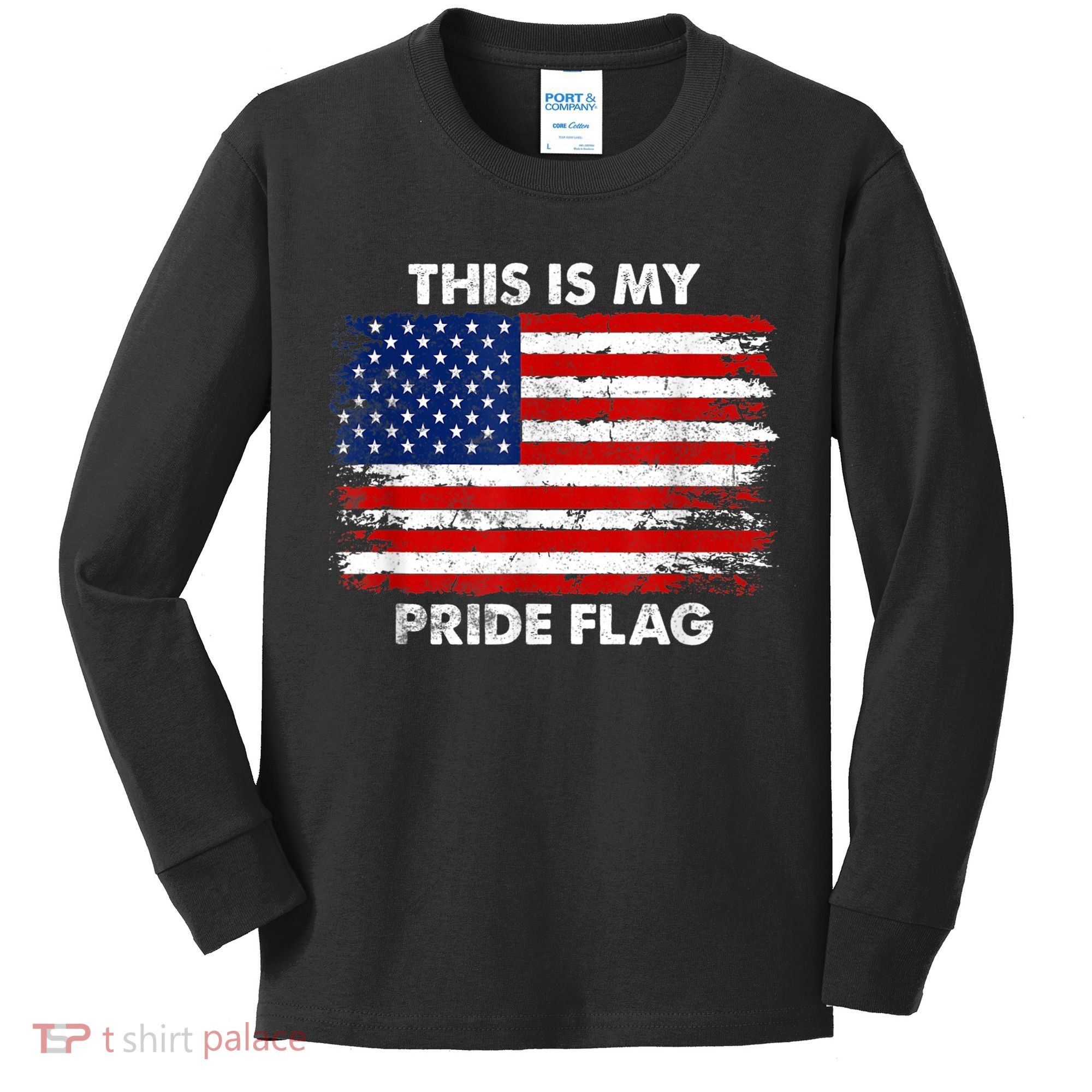 This Is My Pride Flag USA American Kids Long Sleeve Shirt