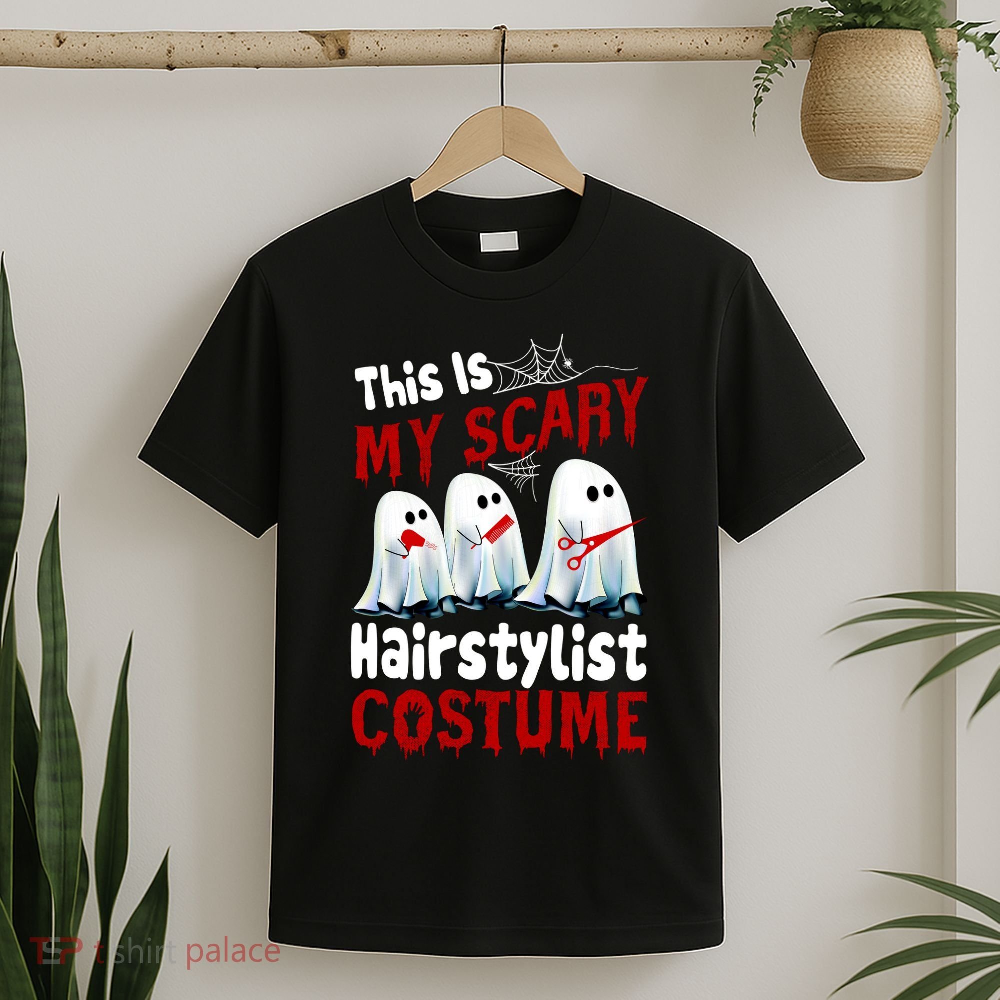 This Is My Scary Hairstylist Costume Funny Halloween Ghosts T-Shirt