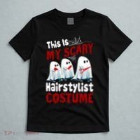 This Is My Scary Hairstylist Costume Funny Halloween Ghosts T-Shirt thumb 5