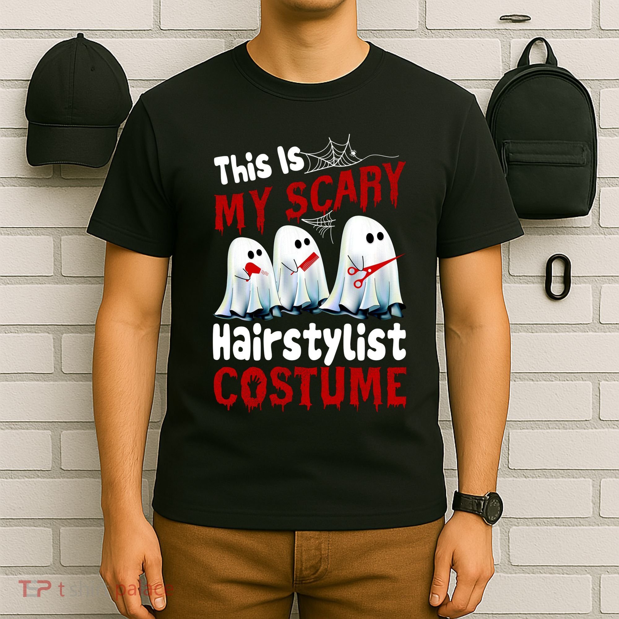 This Is My Scary Hairstylist Costume Funny Halloween Ghosts T-Shirt