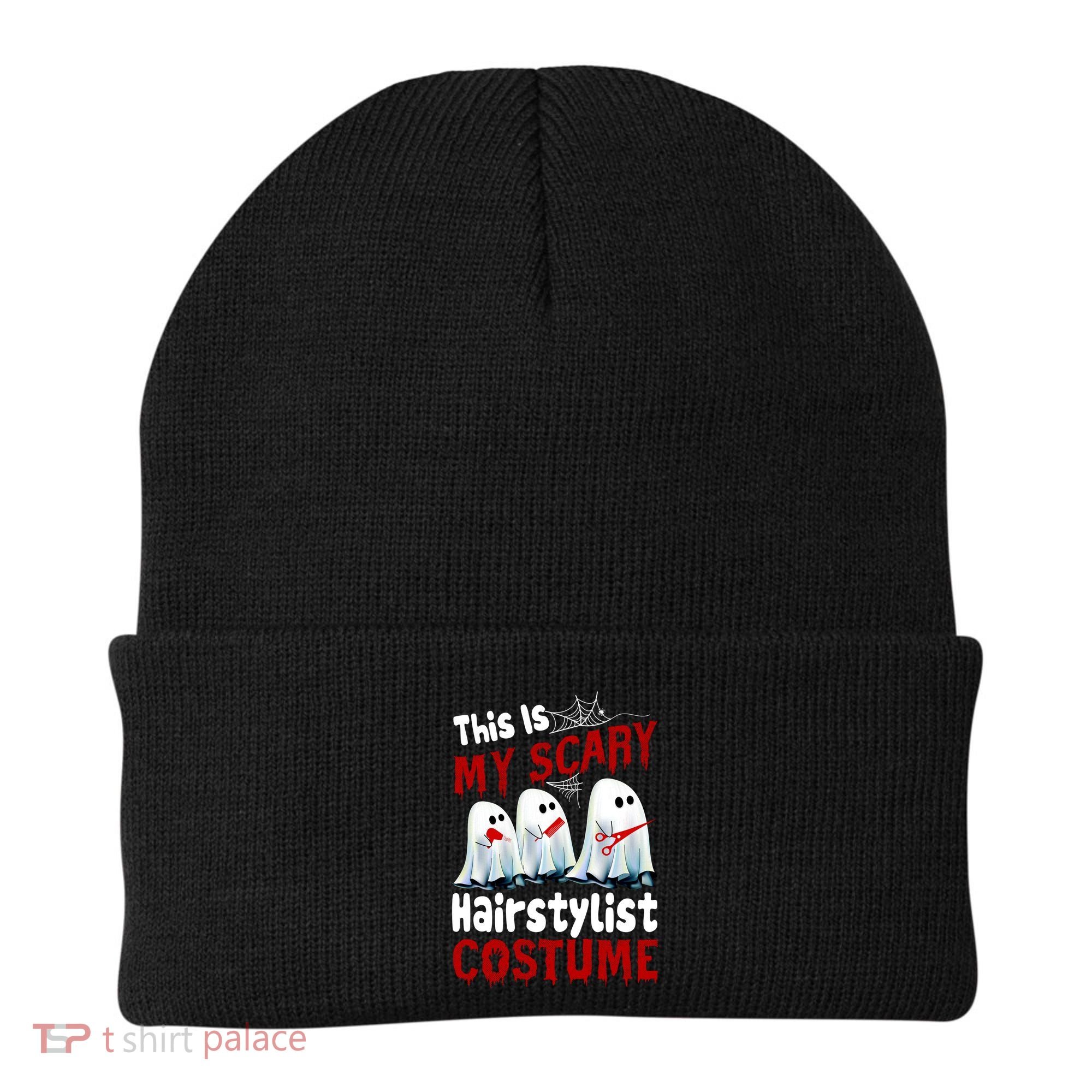This Is My Scary Hairstylist Costume Funny Halloween Ghosts Beanie