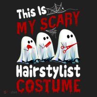 This Is My Scary Hairstylist Costume Funny Halloween Ghosts Beanie thumb 2