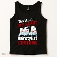 This Is My Scary Hairstylist Costume Funny Halloween Ghosts Tank Top thumb 2