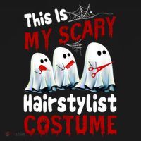 This Is My Scary Hairstylist Costume Funny Halloween Ghosts Women's Long Sleeve Shirt thumb 2