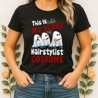 This Is My Scary Hairstylist Costume Funny Halloween Ghosts Women's T-Shirt thumb 2