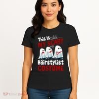This Is My Scary Hairstylist Costume Funny Halloween Ghosts Women's T-Shirt thumb 4