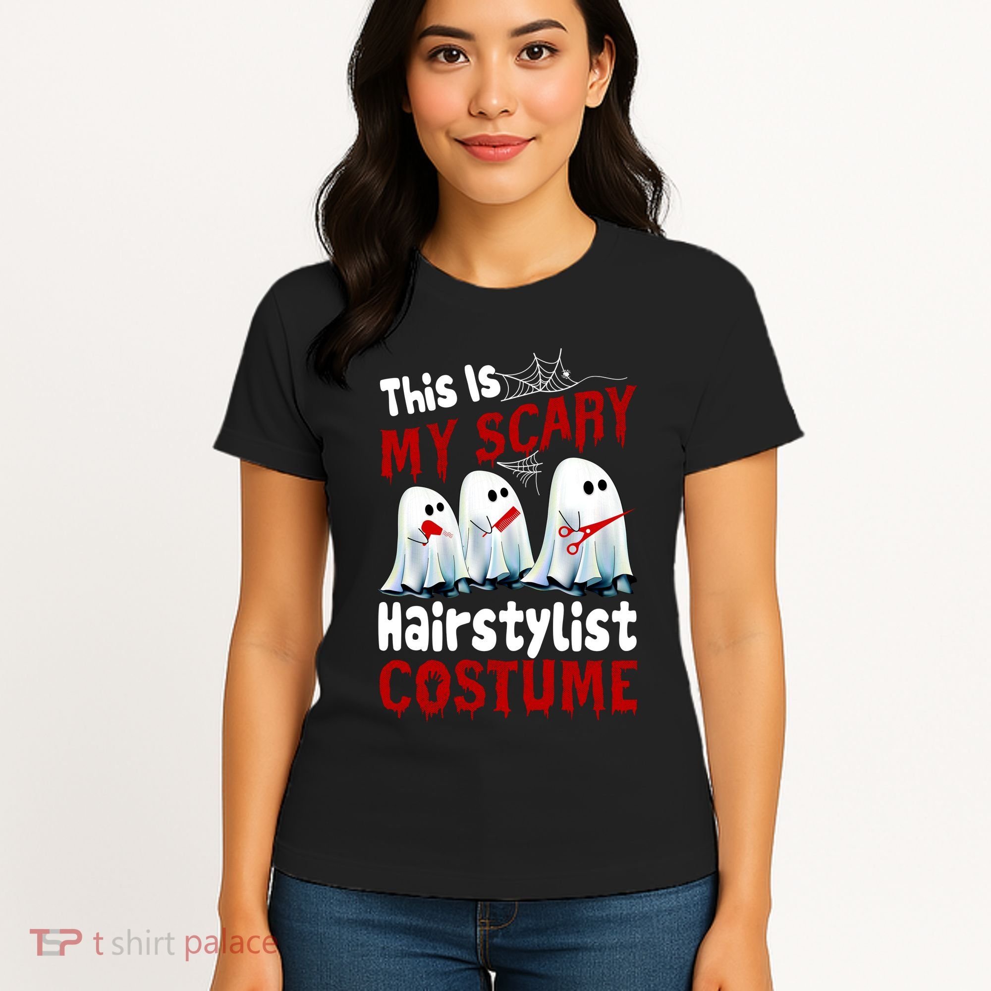 This Is My Scary Hairstylist Costume Funny Halloween Ghosts Women's T-Shirt