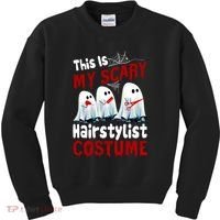 This Is My Scary Hairstylist Costume Funny Halloween Ghosts Kids Sweatshirt thumb 0