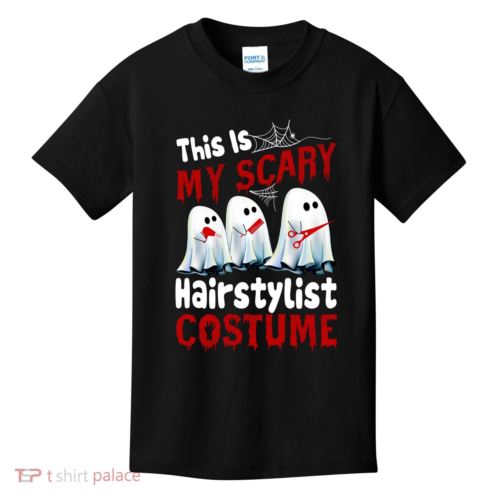This Is My Scary Hairstylist Costume Funny Halloween Ghosts Kids T-Shirt