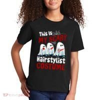 This Is My Scary Hairstylist Costume Funny Halloween Ghosts Kids T-Shirt thumb 2