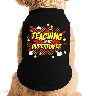 Teaching Is My Superpower Retro Comic Teacher Doggie Tank
