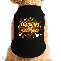 Teaching Is My Superpower Retro Comic Teacher Doggie Tank thumb 0