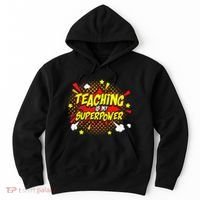Teaching Is My Superpower Retro Comic Teacher Hoodie thumb 0