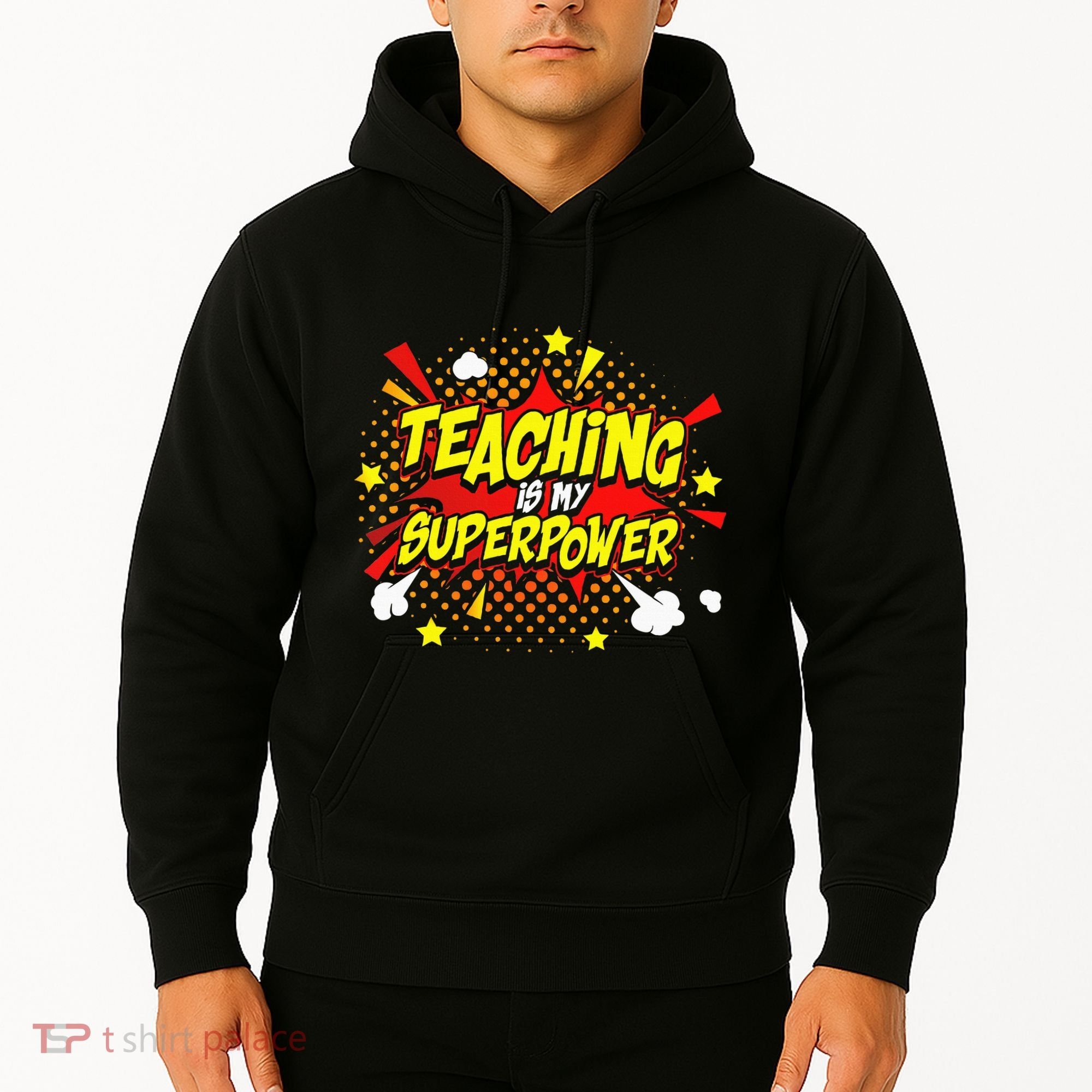 Teaching Is My Superpower Retro Comic Teacher Hoodie