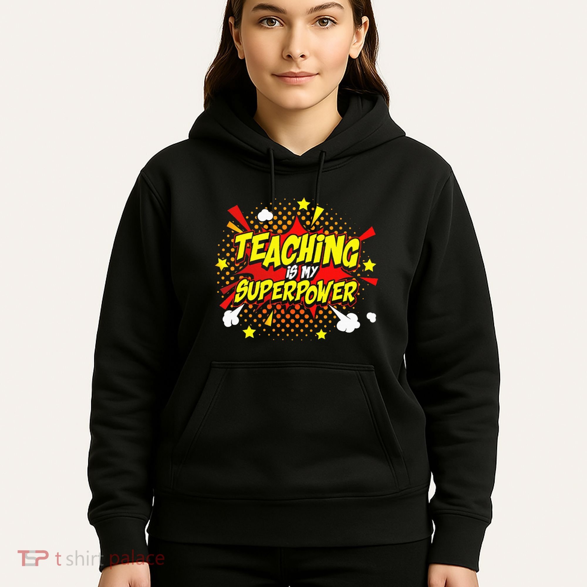 Teaching Is My Superpower Retro Comic Teacher Hoodie