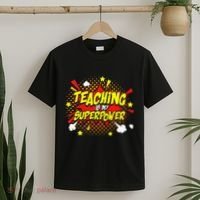 Teaching Is My Superpower Retro Comic Teacher T-Shirt thumb 2