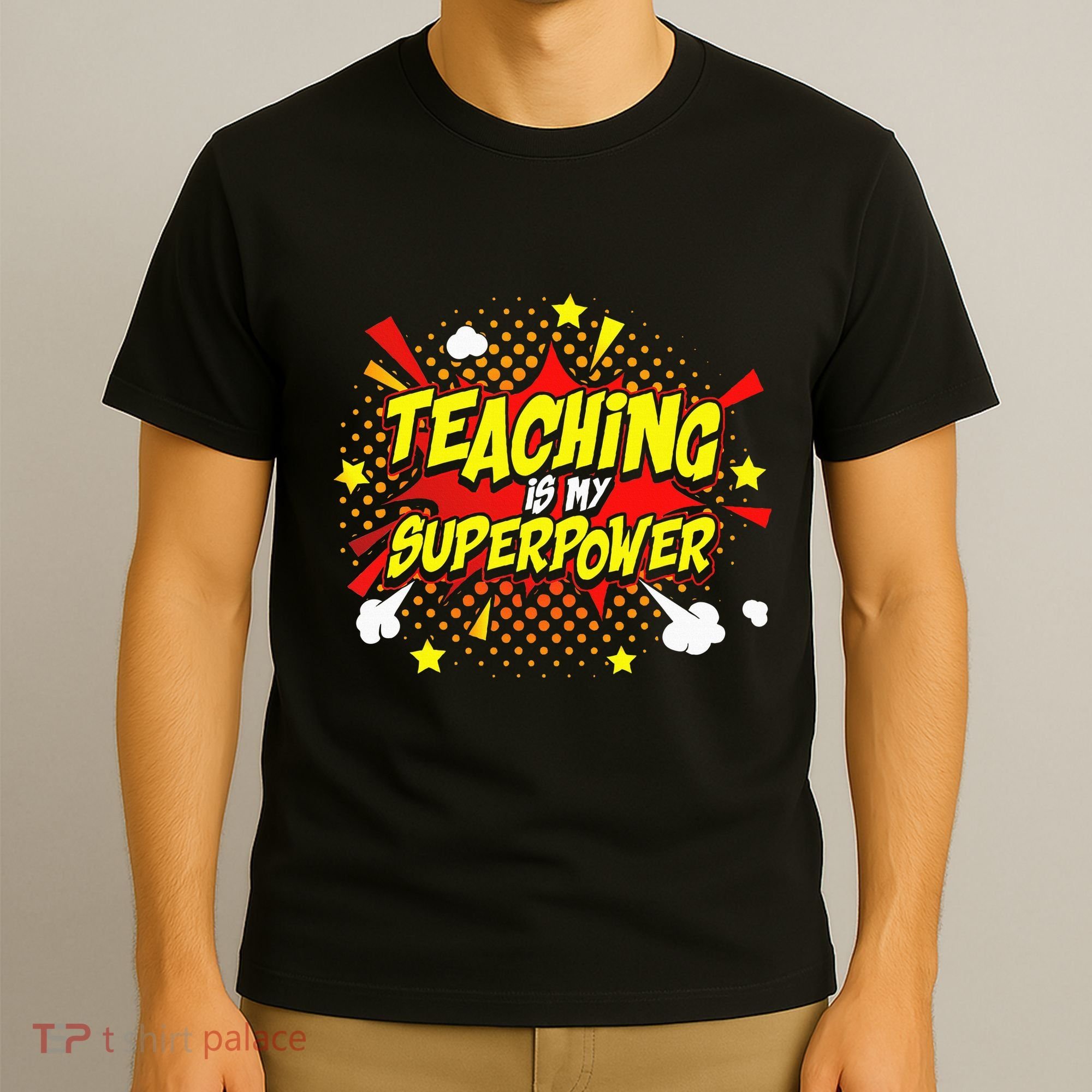 Teaching Is My Superpower Retro Comic Teacher T-Shirt